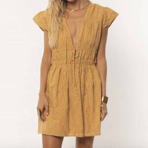 NWT Amuse Society Cleo Short sleeve v neck eyelet dress in cinnamon color S